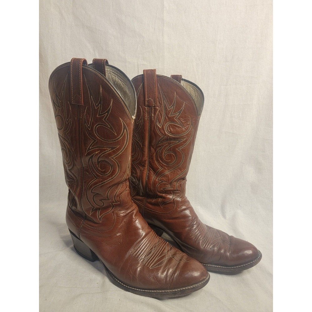 DAN POST BROWN LEATHER ROUND TOE COWBOY BOOTS MEN'S 10.5